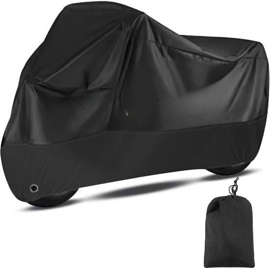 Motorhoes-245x105x125cm-210D-Waterdicht-UV-Bestendig-Zwart-Motorfiets-Scooter-Buiten