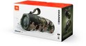 Verpakking van de JBL Charge 6 camouflage speaker, met afbeeldingen van het product en specificaties.