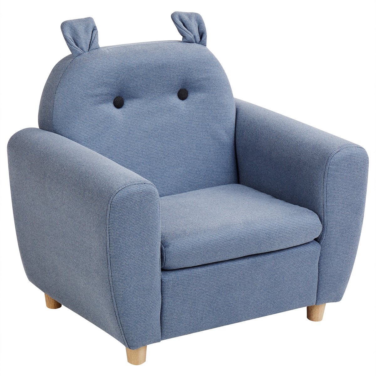 MARIBO - Kinderfauteuil - Blauw - Linnen