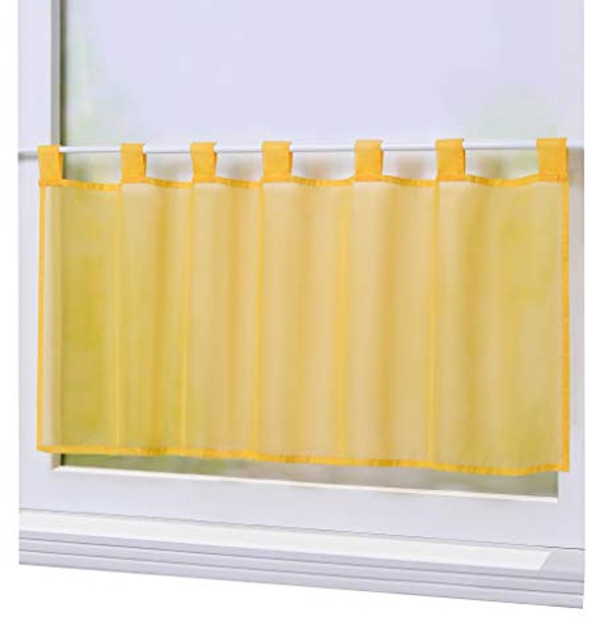 Transparant Kort Gordijn met Lussen - Decoratie voor Slaapkamer en Keuken