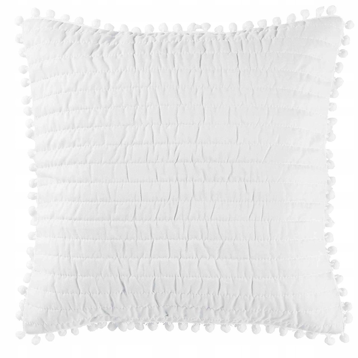 Sierkussens met pompons 45x45 cm - Wit