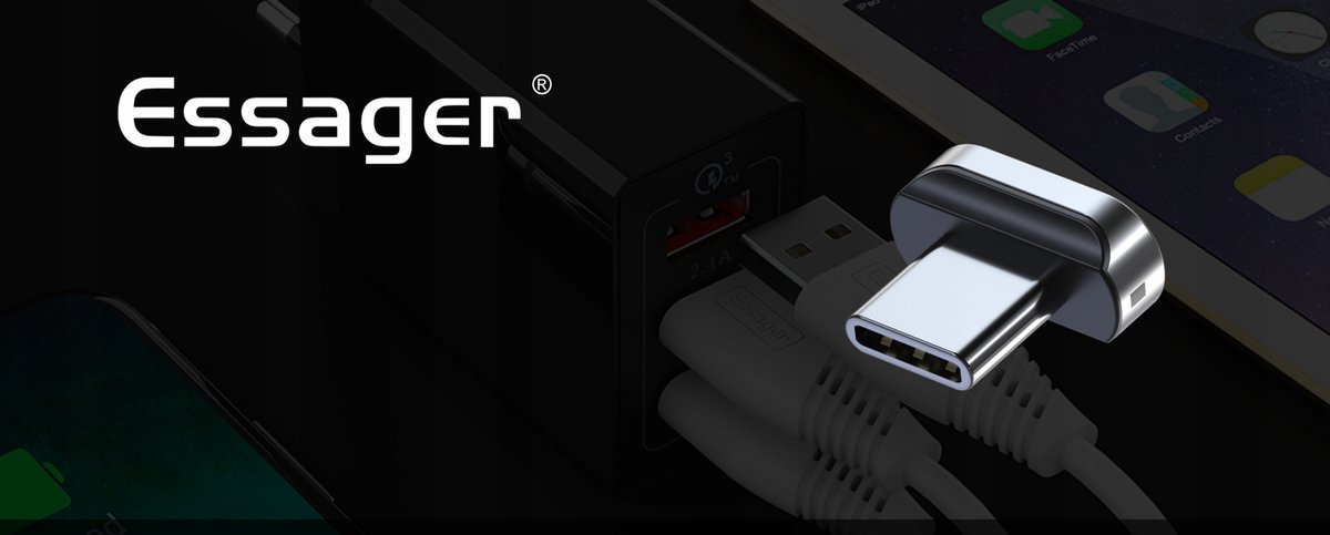 Essager Magnetische USB-C Kabelconnector 100W 5A
