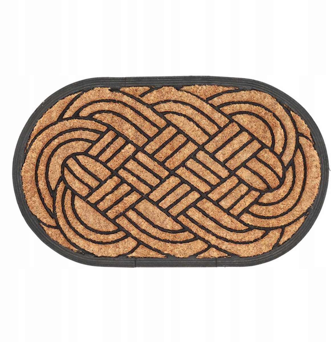Ovale deurmat van kokosvezel en rubber 75x45 cm - Antislip