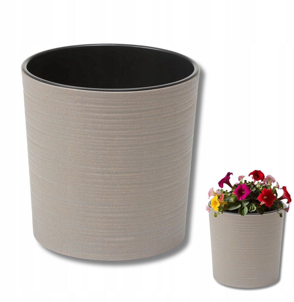 Malwa Eco Dłuto Pot 30cm Grijs met Inzetstuk
