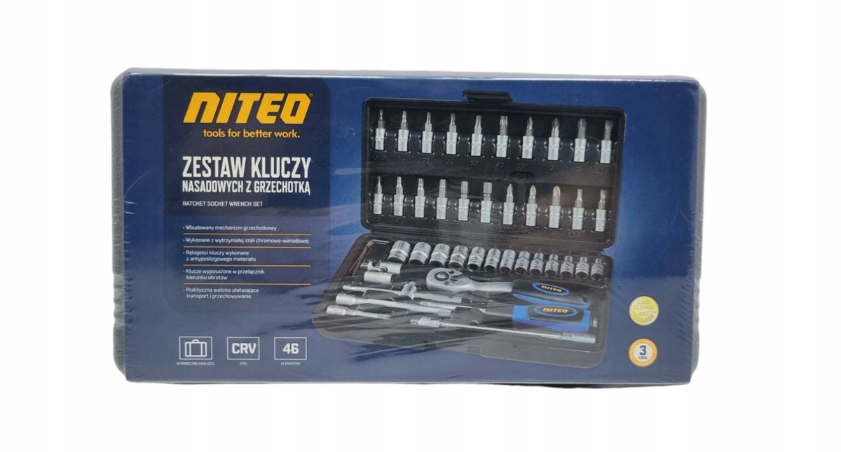 Niteo Tools 46-delige Doppenset met Ratel in Koffer