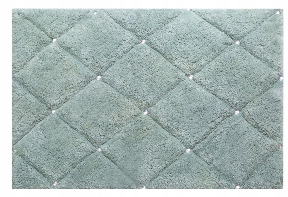 Chic 2 Badkamermat Geometrisch Mintgroen 60x90 cm Katoen