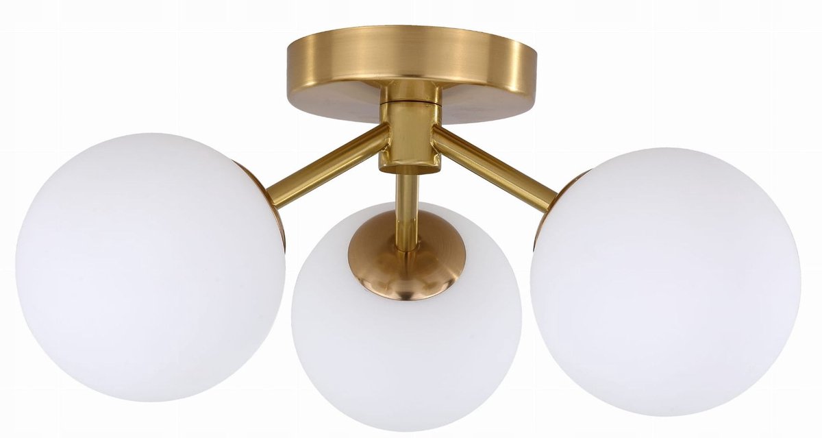 Licht Prestige Dorado Plafondlamp 3x40W G9 Goud Wit Glas Metaal