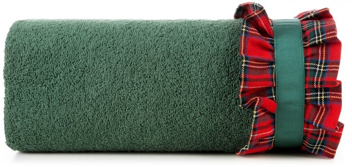 Grote Kerstbadhanddoek met Ruche 70x140 cm - Kerstman