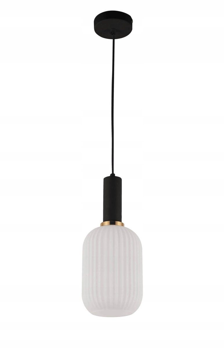 Lumina Deco Rico Hanglamp - Loft Stijl, Wit/Zwart Glas, E27