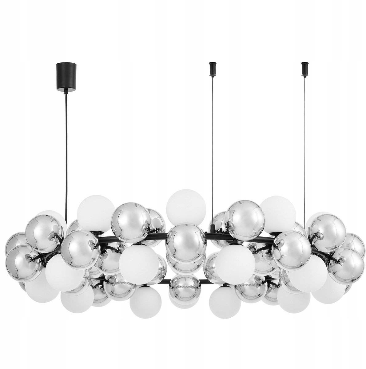 Moderne Zwarte Hanglamp SAONA met Witte Bollen - LED G9