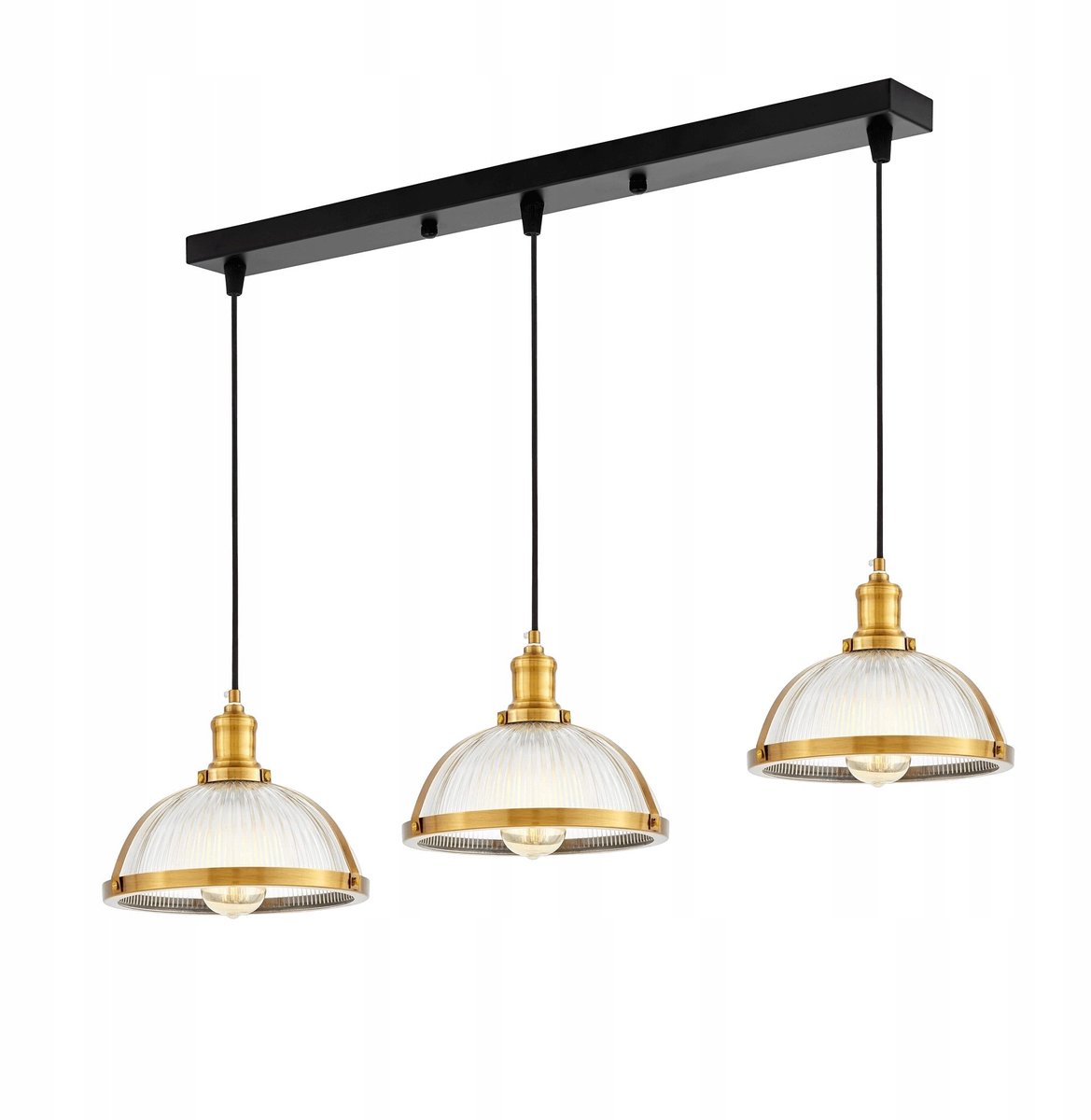 Luxe Hanglamp Loft Messing Glas E27 3-lichts - Stijlvol Woonaccessoire
