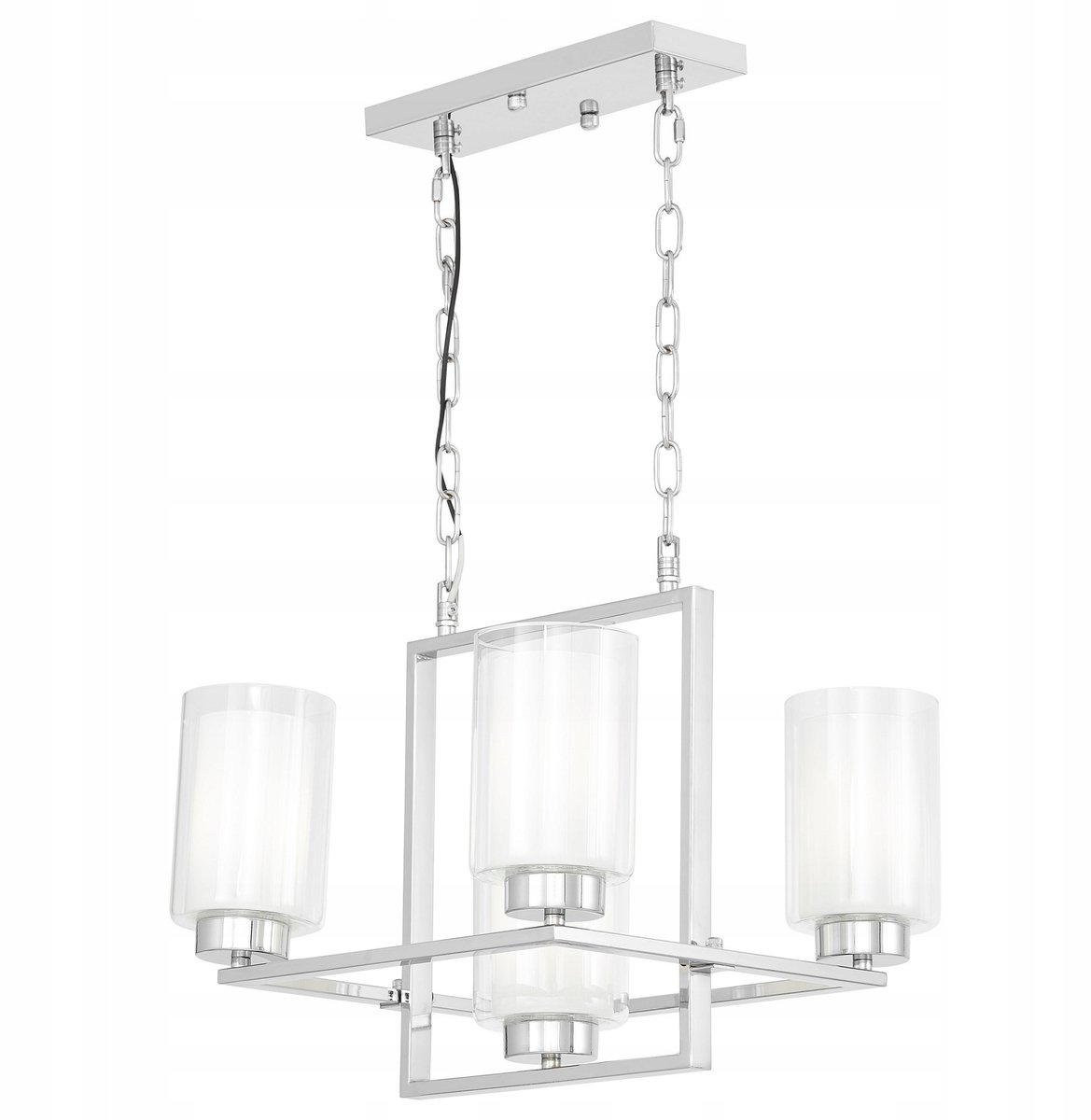 Lumina Deco Lino W5 Hanglamp - Modern Chroom met Glas, 5xE14