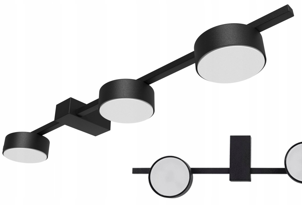 Moderne Zwarte Plafondlamp Spot 3xGX53 Aluminium