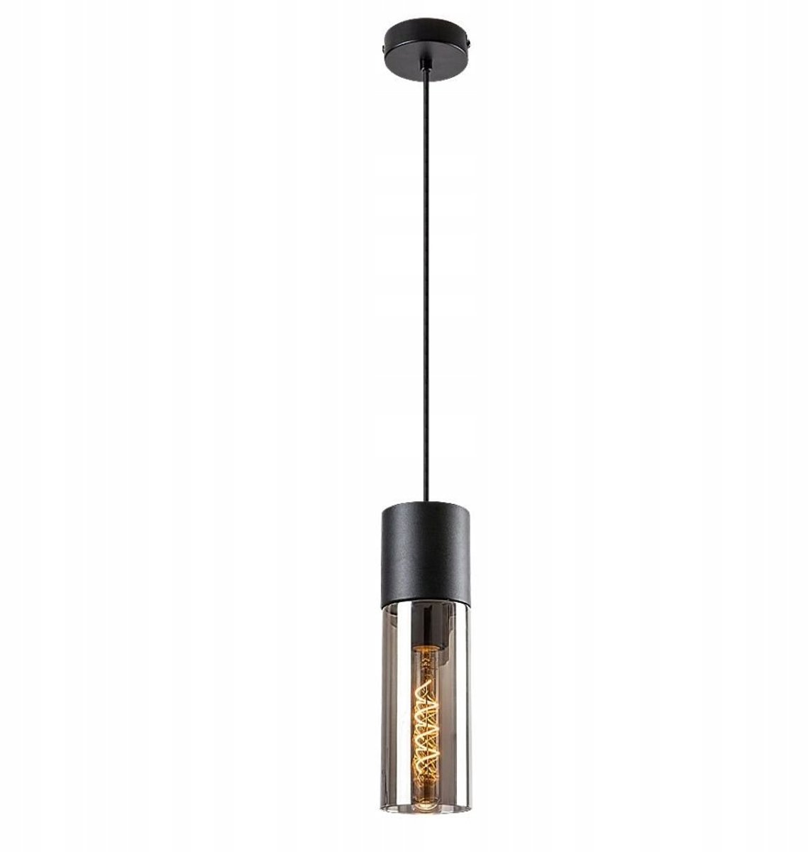 Rabalux Ronno 72051 Hanglamp - Modern Zwart Metaal & Rookglas