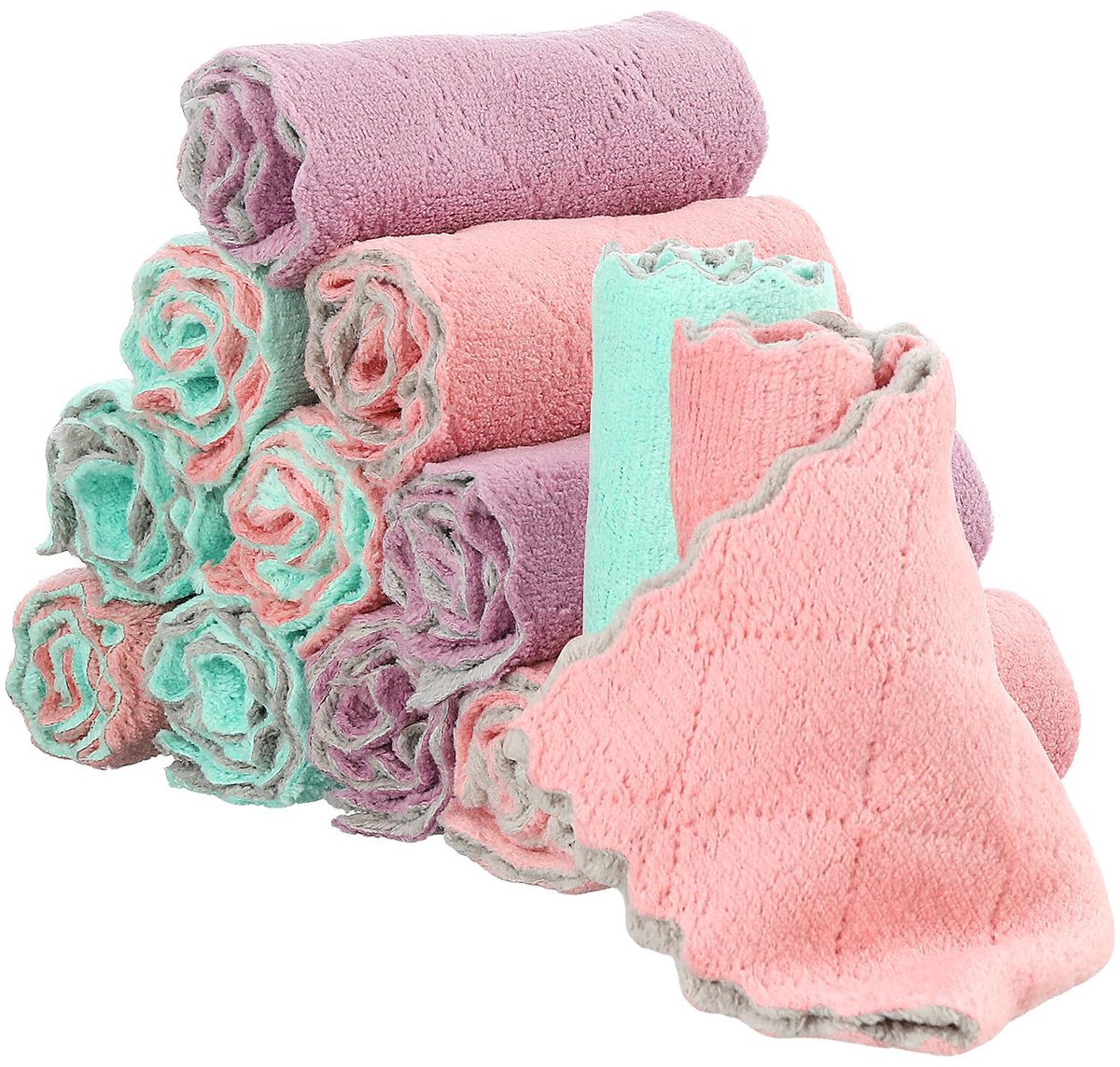 Unyqoos® Set van 12 ultra absorberende microvezeldoeken voor veelzijdig gebruik