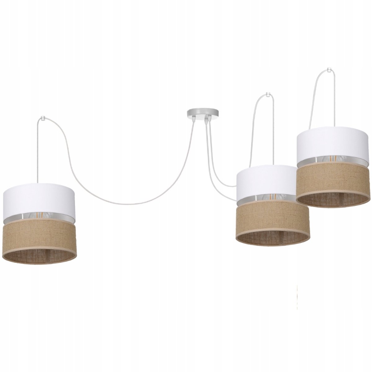 Jute Hanglamp Boho Stijl - 3 lichtpunten - Naturel