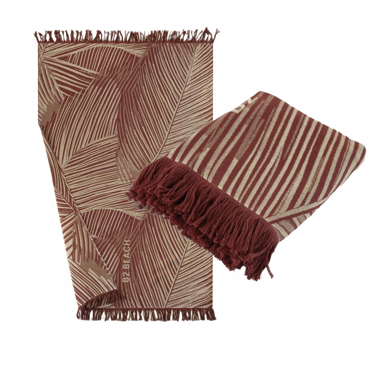 Zwoltex Palms Strandlaken met Franje - Katoen, 220g, 100x160cm
