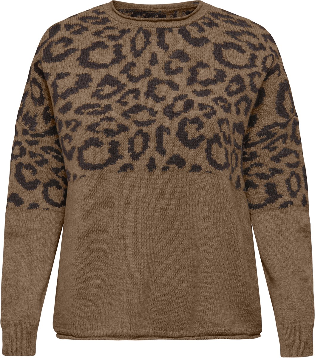 ONLY CARMAKOMA - CARJADE ANIMAL L/S O-NECK KNT - Dames - Gebreide truien