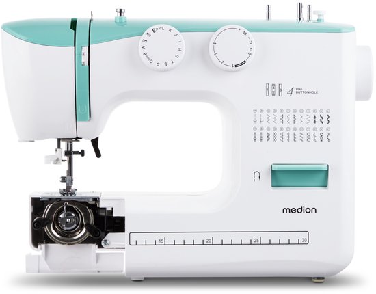 MEDION naaimachine met vrije arm SM60 (60 watt, 60 verschillende steekpatronen met knoopsgaten, led-naailampje, automatische draadinrijger, achteruitrijgknop, draadafsnijder, MD10689)