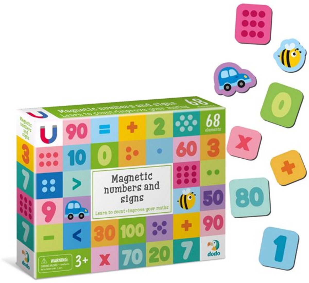 Magneet cijfers - Leren Rekenen - Magnetisch Speelgoed - Magneten Kinderen - 68 Magneten
