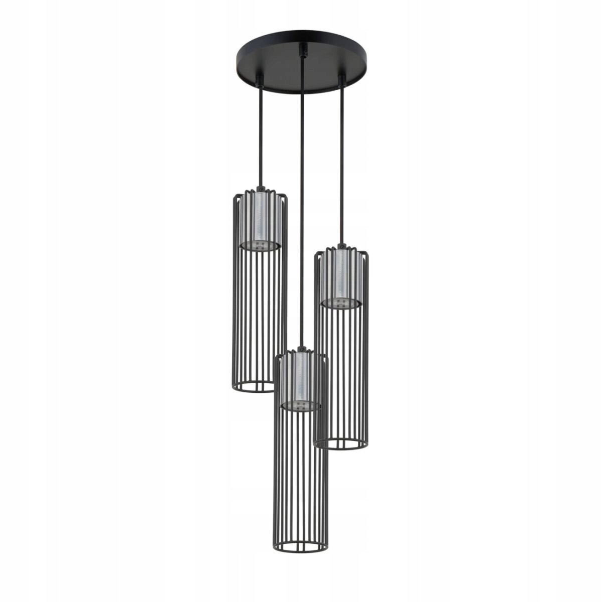 FOBIA 3 hanglamp - Zwart/Zilver - 3xE27 - 100cm