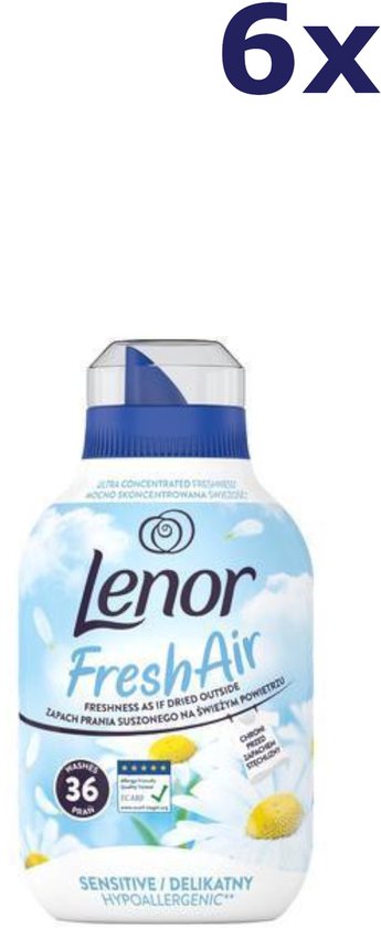6x Lenor Wasverzachter - 36sc504ml - fresh air sensitive