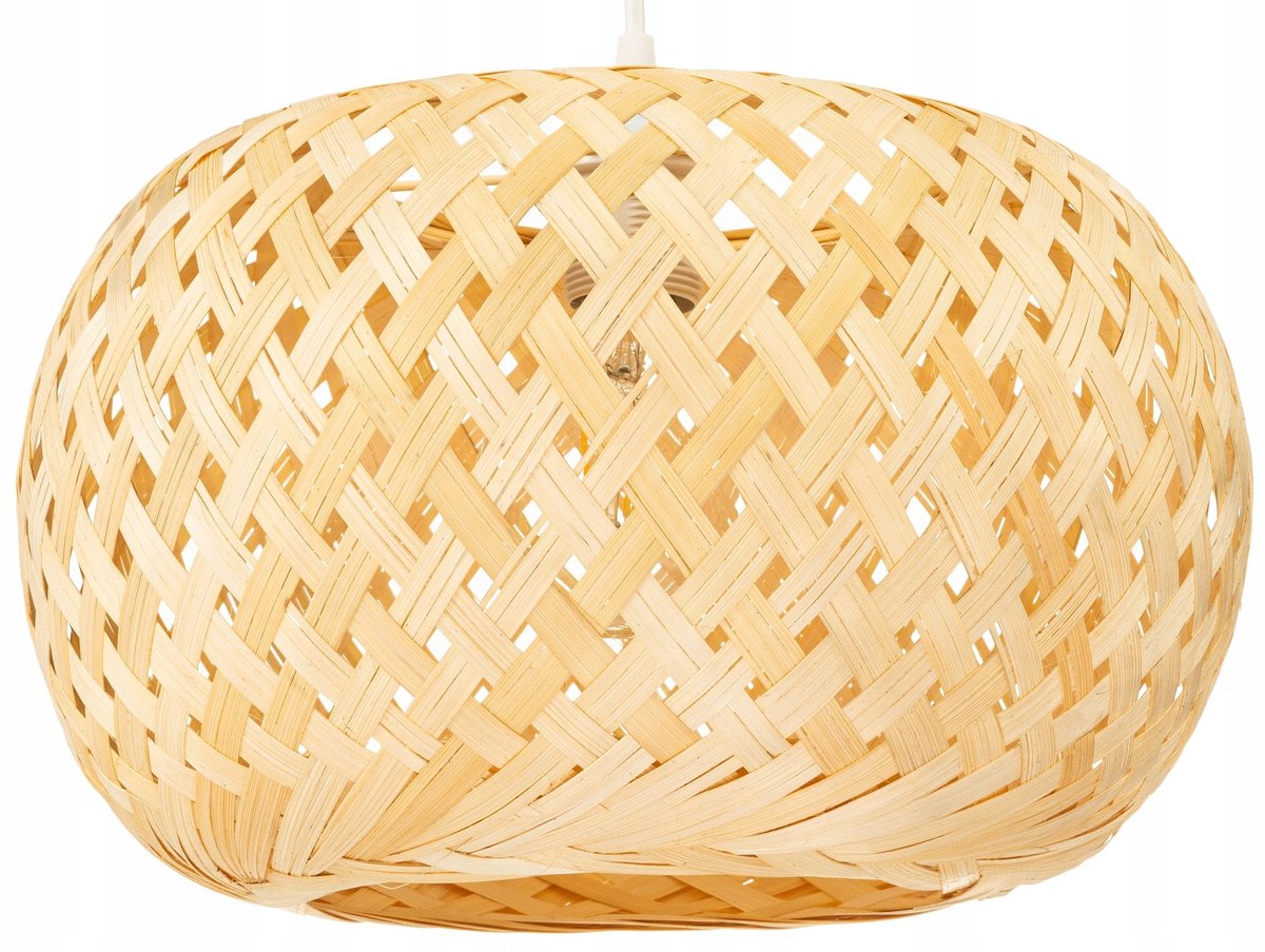 Bamboe Hanglamp Wit Boho 35cm - Natuurlijk en Stijlvol