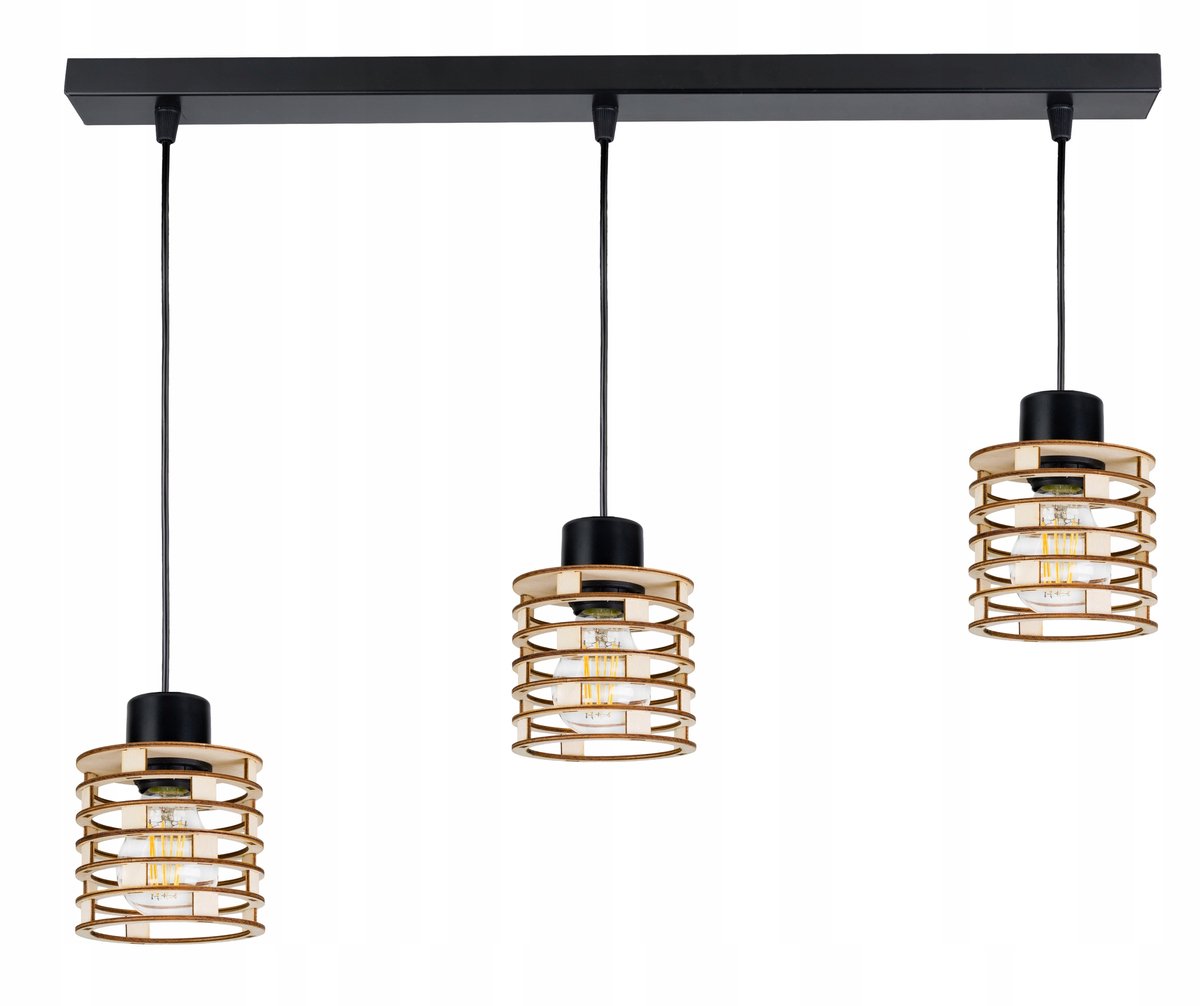 Hanglamp Loft Hout 3xE27 - Stijlvolle Verlichting