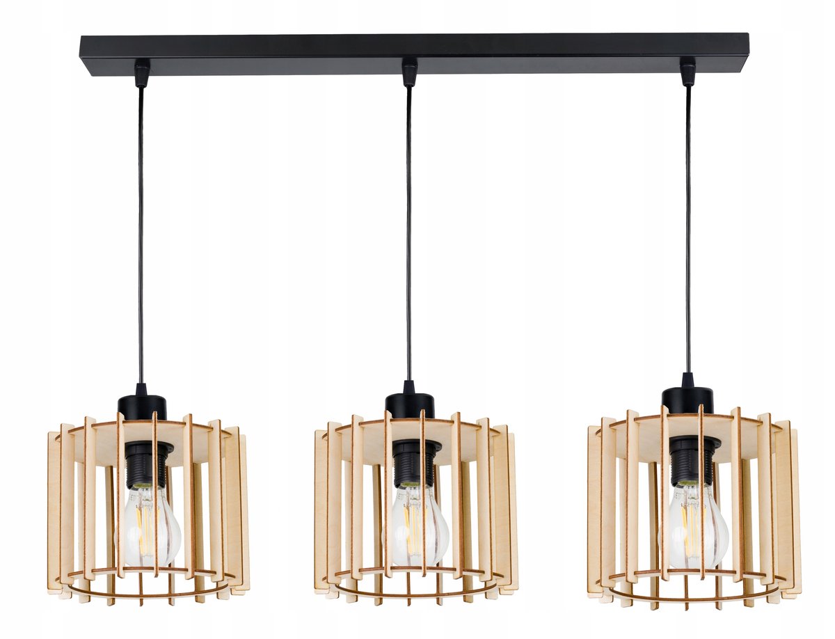 Hanglamp Loft Hout 3xE27