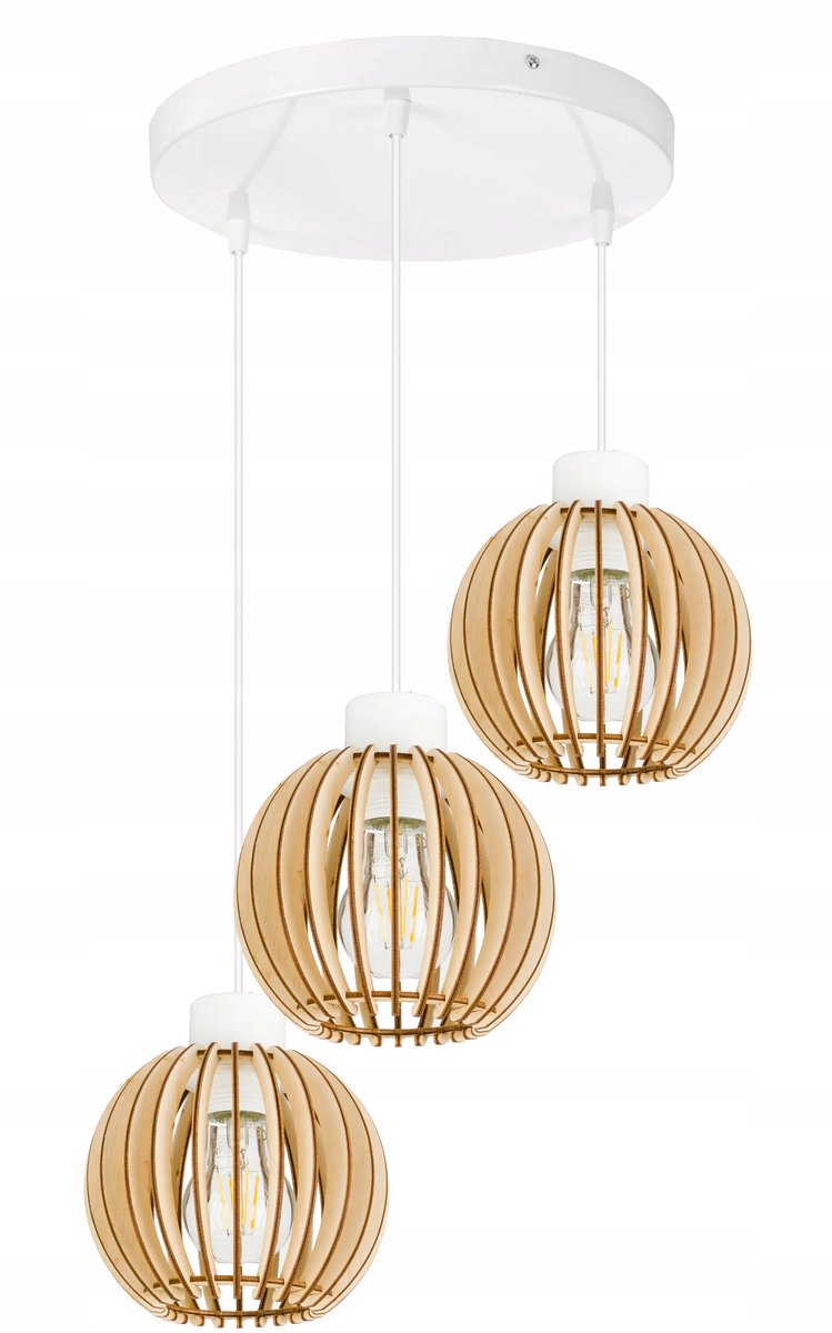 Hanglamp Loft Hout 3xE27 - Sfeervolle Verlichting