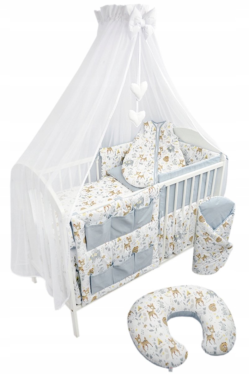 12-delige babybeddengoedset met hemeltje, slaapzak en meer