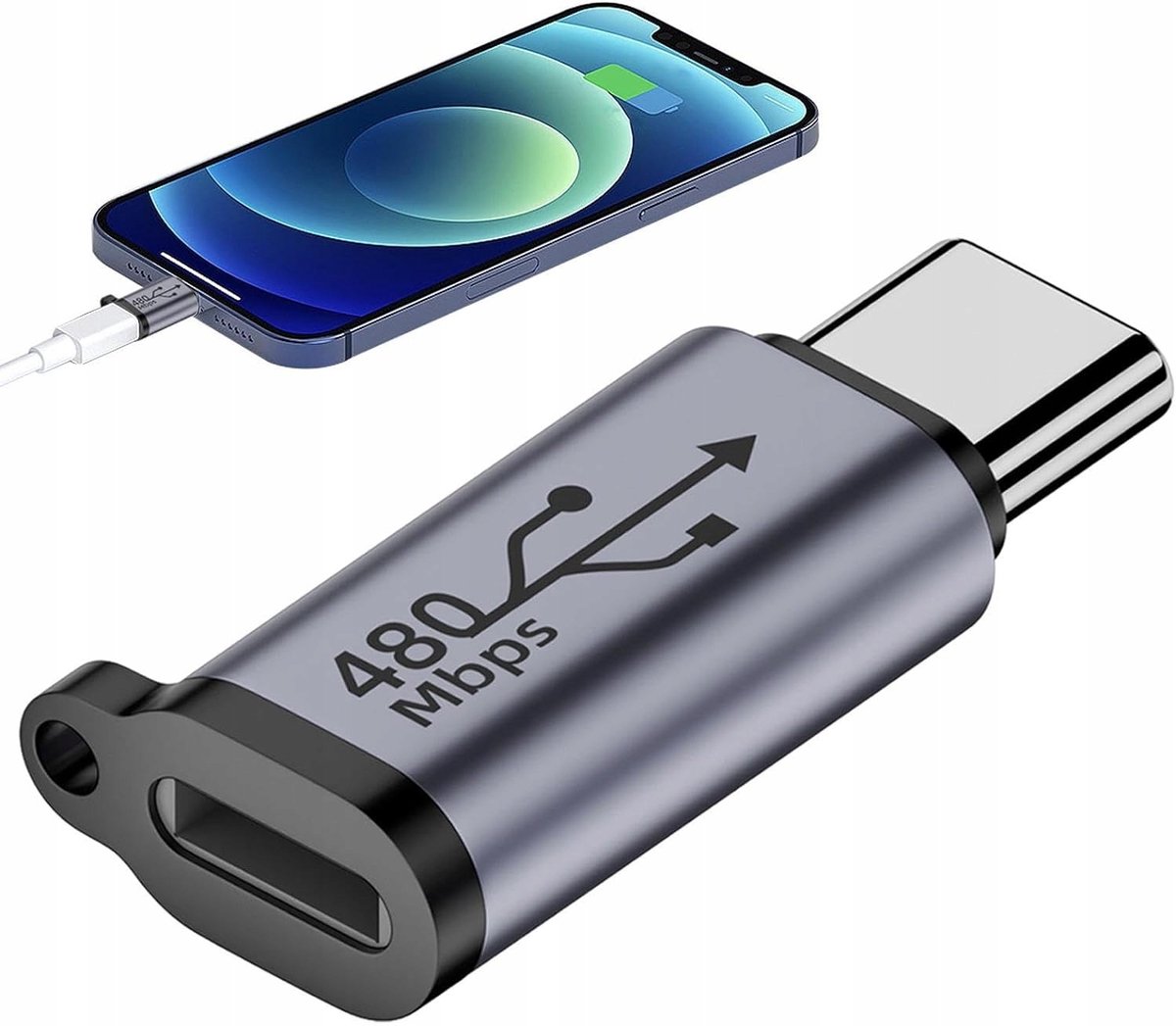 Image of Adapter Lightning naar USB-C 480Mbps 18W Snel en data