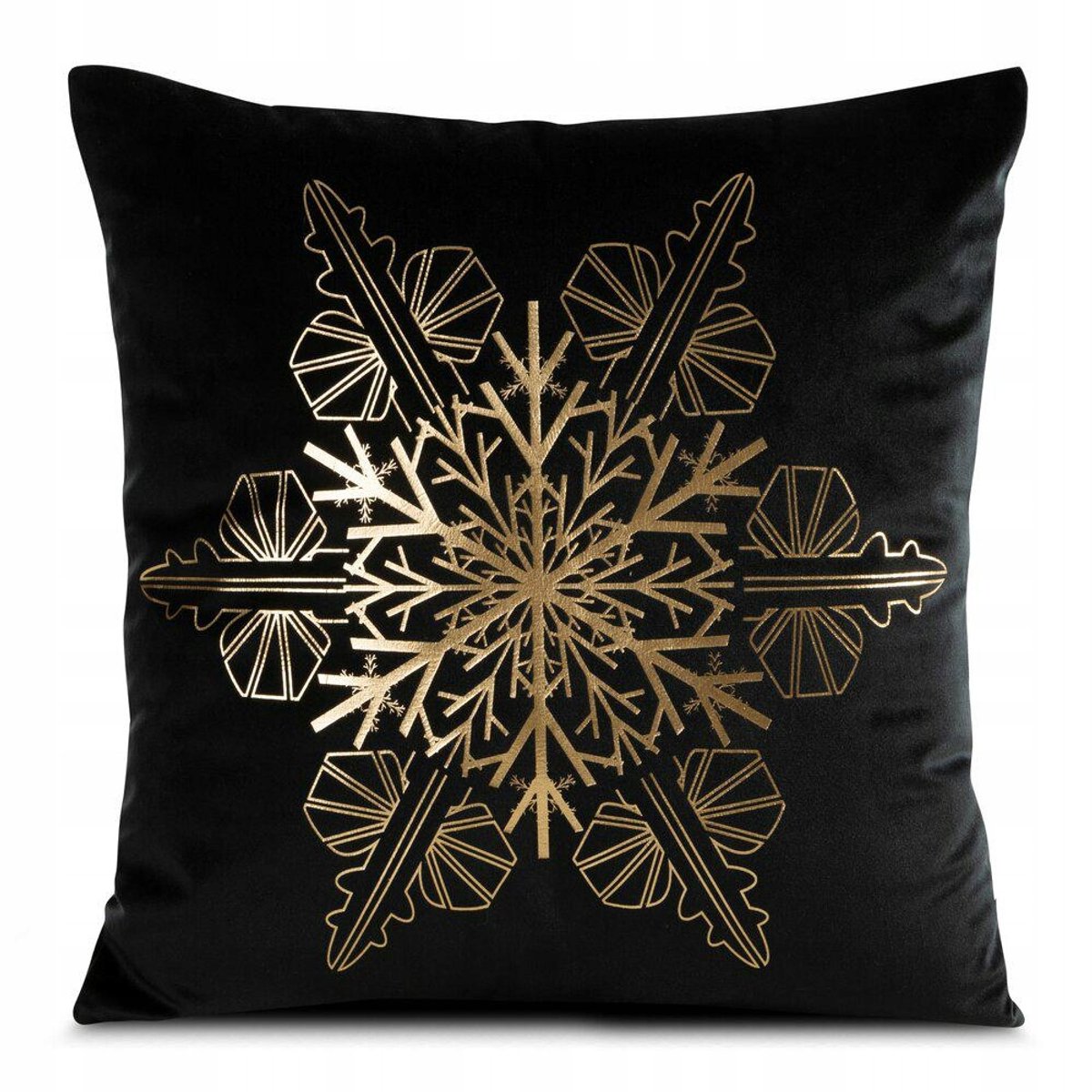 Kerst Sierkussenhoes 45x45 cm Goud Zwart Decoratief