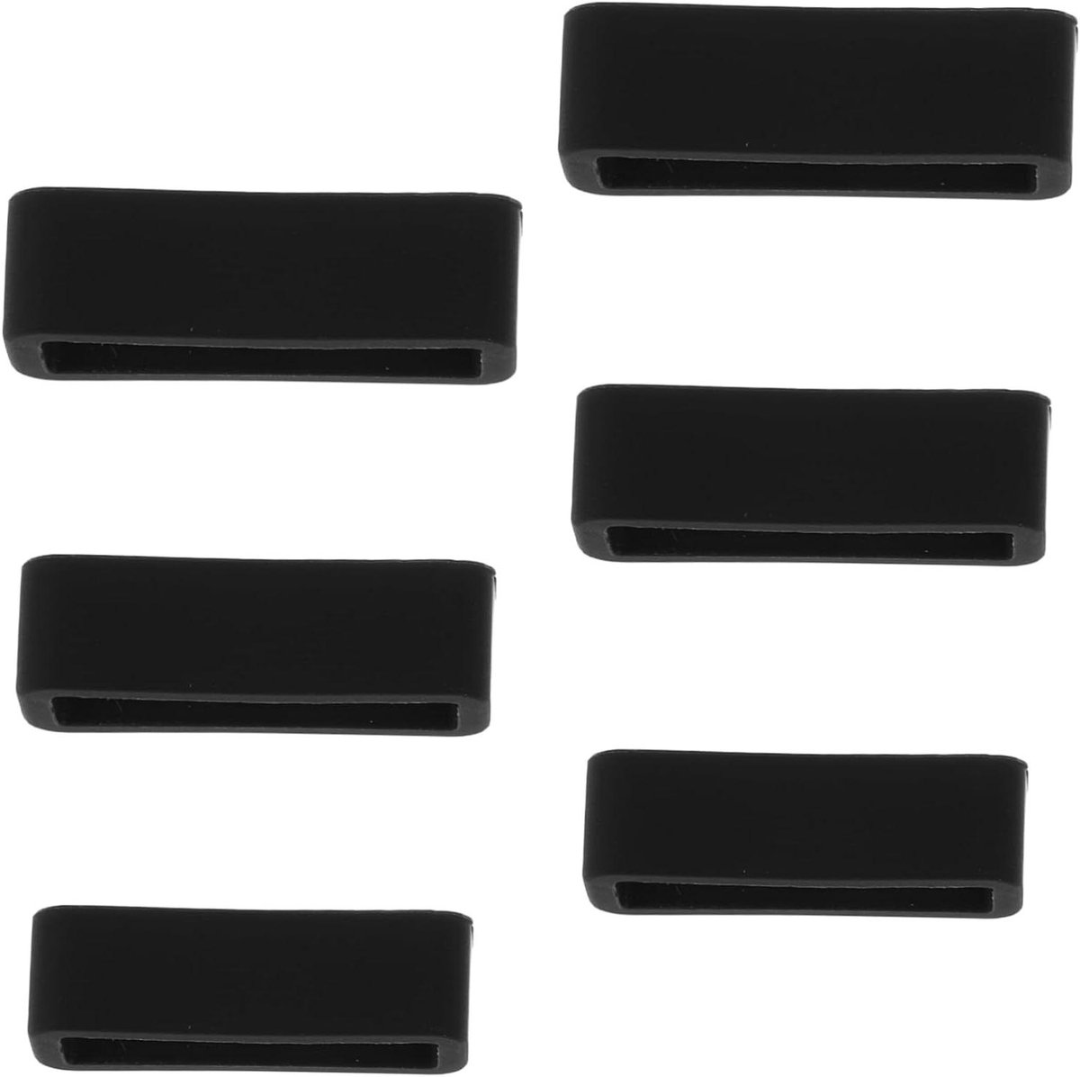 Allecto Plus - Zwarte Silicagel Horlogebandhouder Accessoires - 6 Stuks - Vervangende Riemring - Horlogeband Houder Lus - Horlogeband Vervangen
