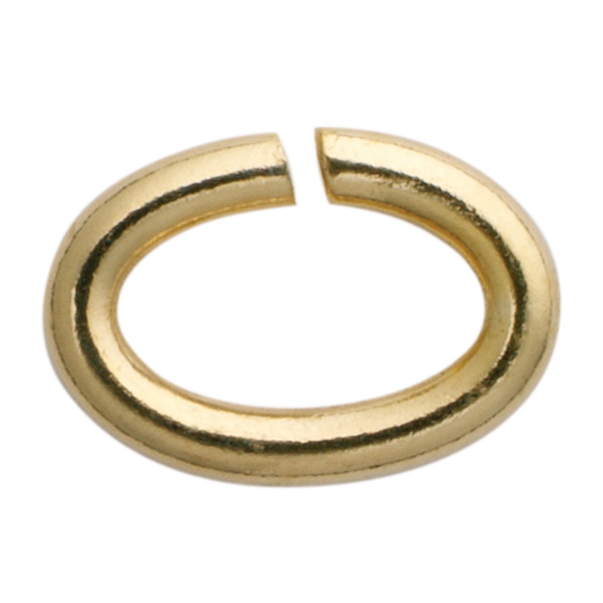 Ovale springring, roestvrij staal-verguld, 7,00 x 5,00, dikte 1,10 mm