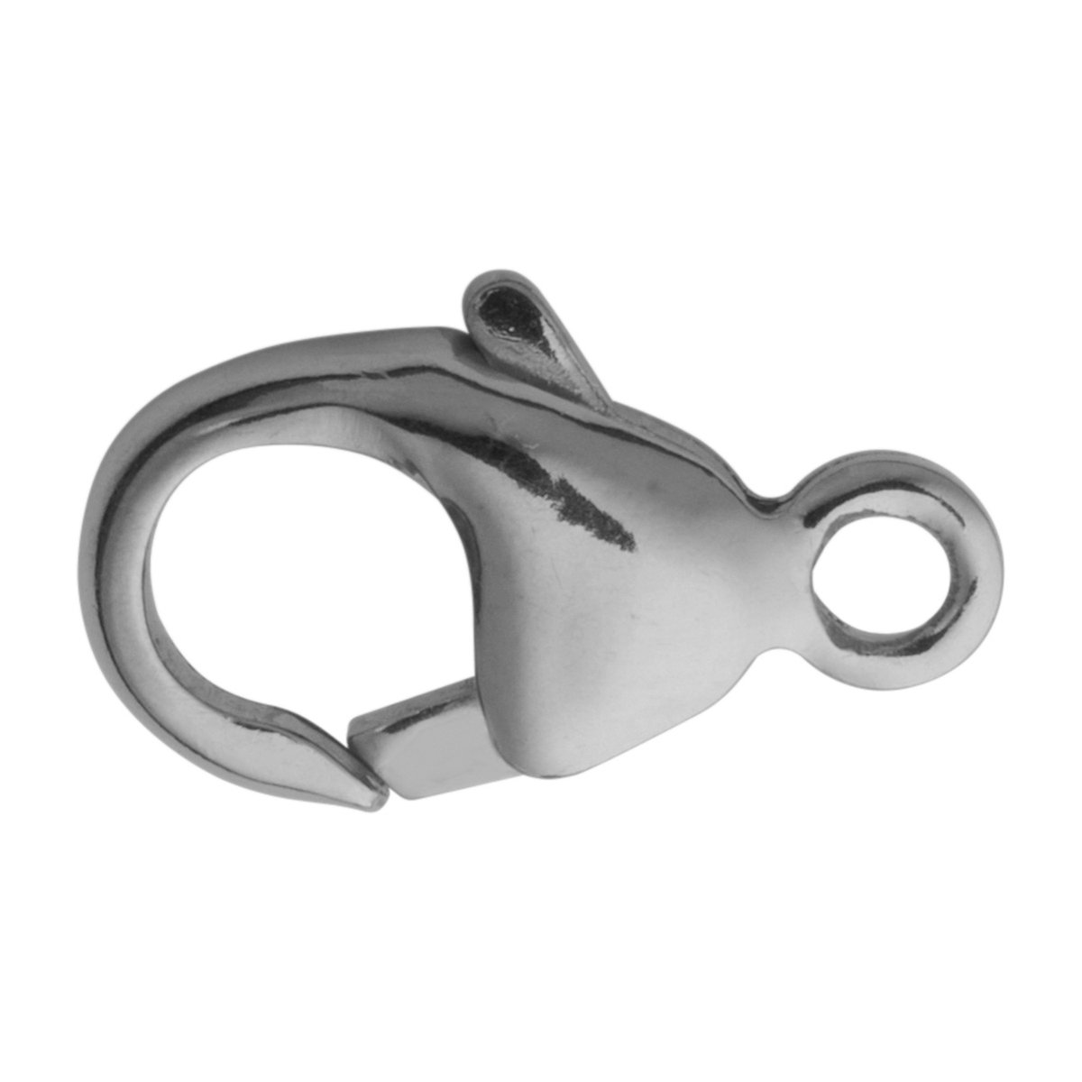 Karabijnhaak gebogen roestvrij staal 11,00 mm gestempeld