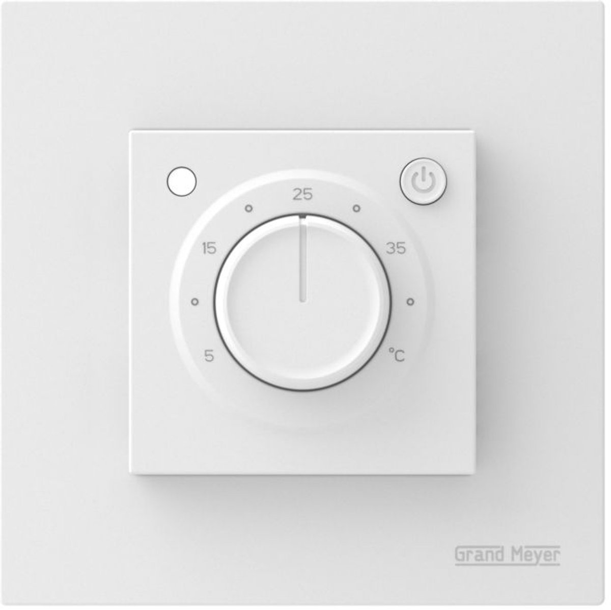 Elektronische thermostaat MST-9 Wit, compatibel met twee maten (46×46 of 56×56 mm), Grand Meyer