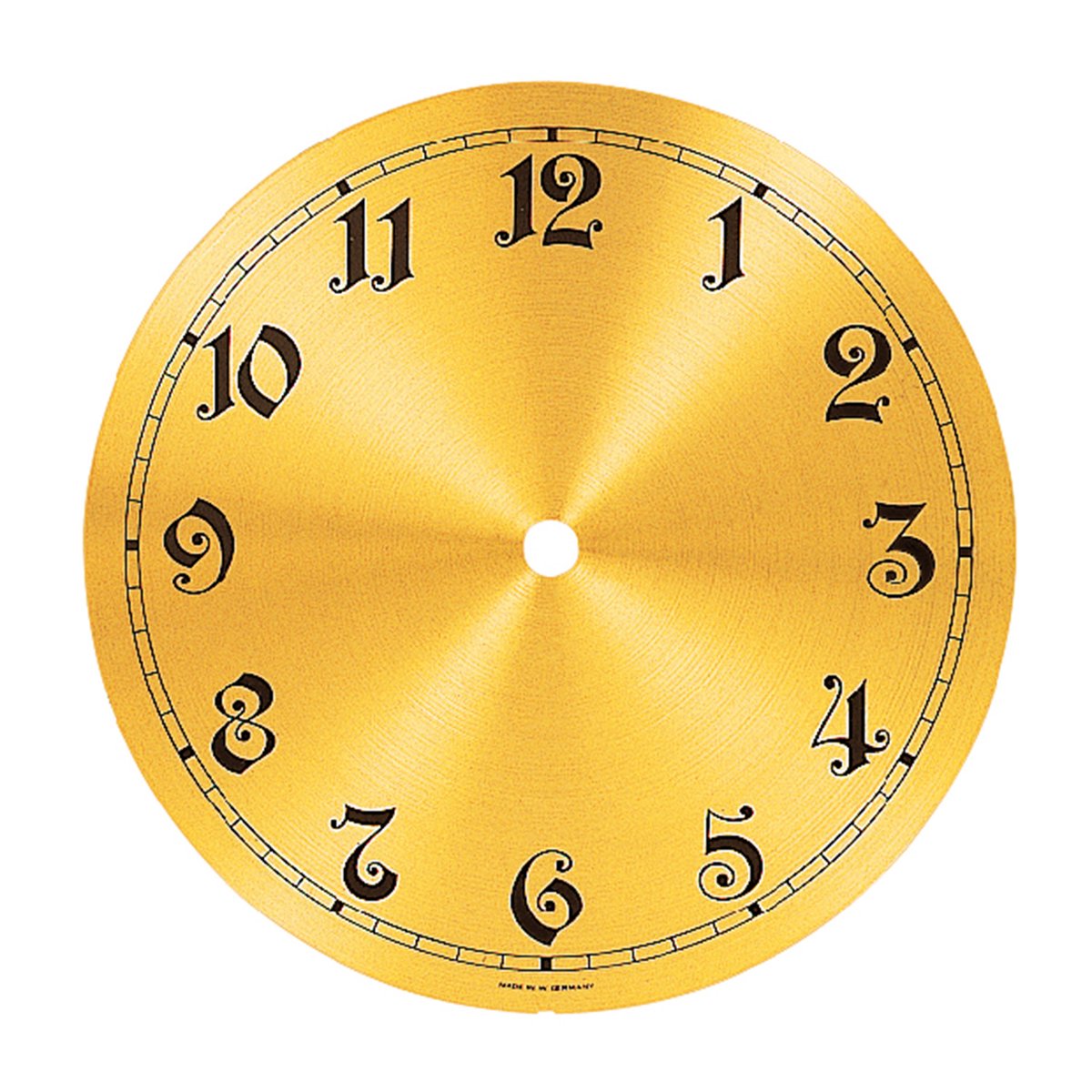 Wijzerplaat aluminium goud mat met Arabische cijfers voor huis- en thuisklokken Ø:175mm