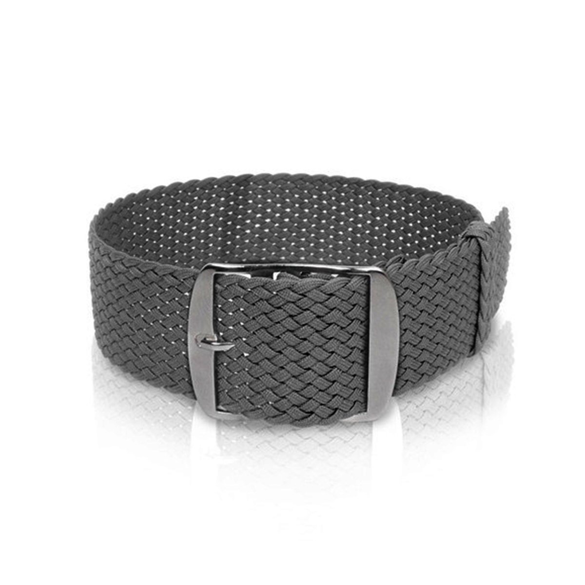 Perlonband donkergrijs, 18mm