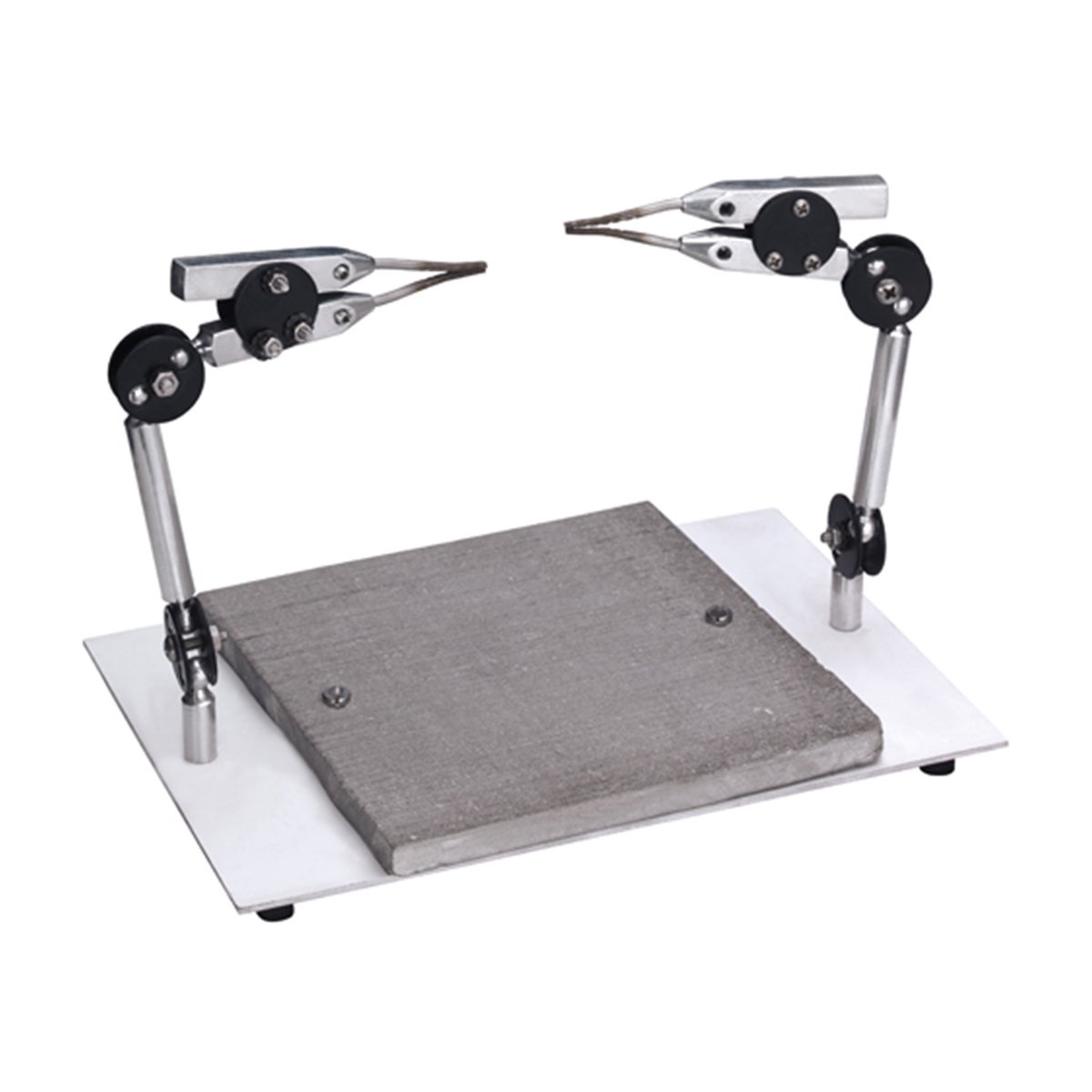 Soldeerplaat met twee bevestigingsklemmen in beweegbare bevestigingspunten