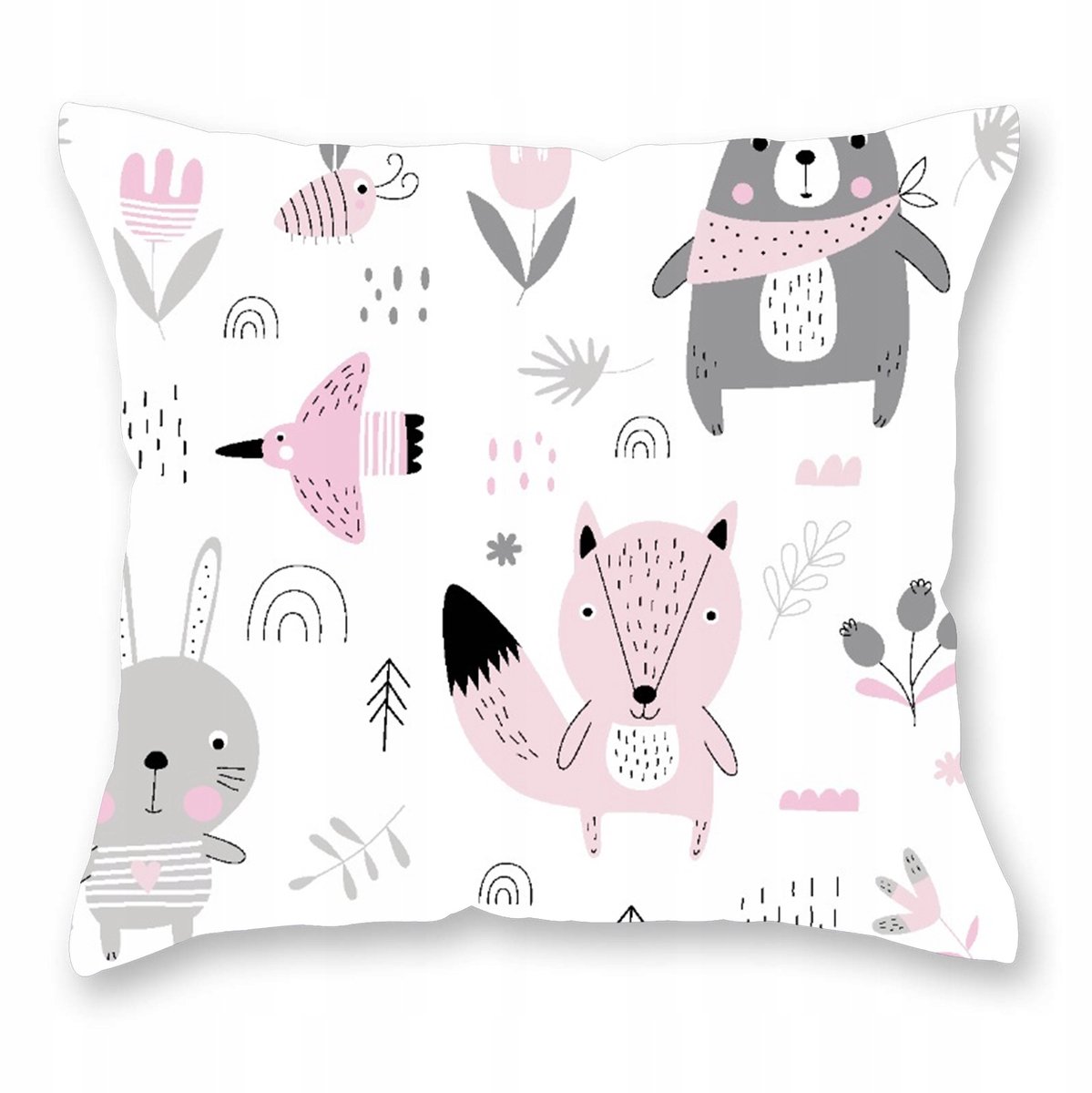 Kinderkussen schoentjes 40x40 cm Katoen Roze Dieren