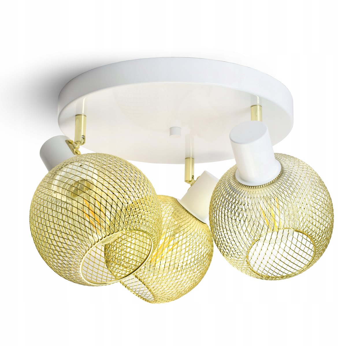 Gouden Plafondlamp Globe 3xE27 LED Verstelbaar