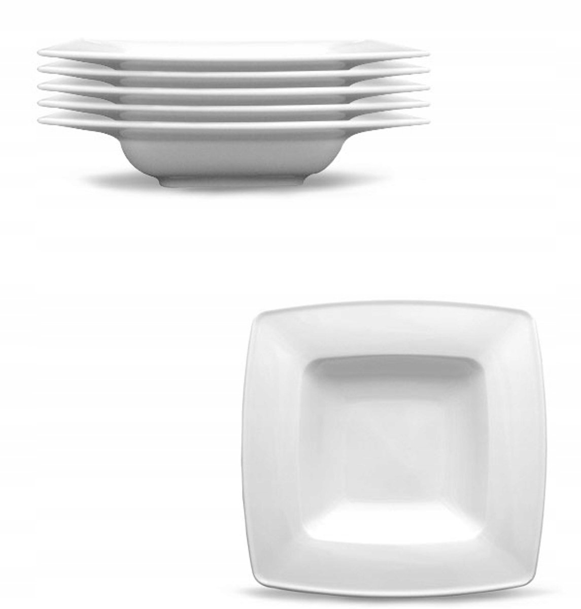Lubiana Victoria Diepe Borden 21,5 cm Wit Porselein - Set van 6