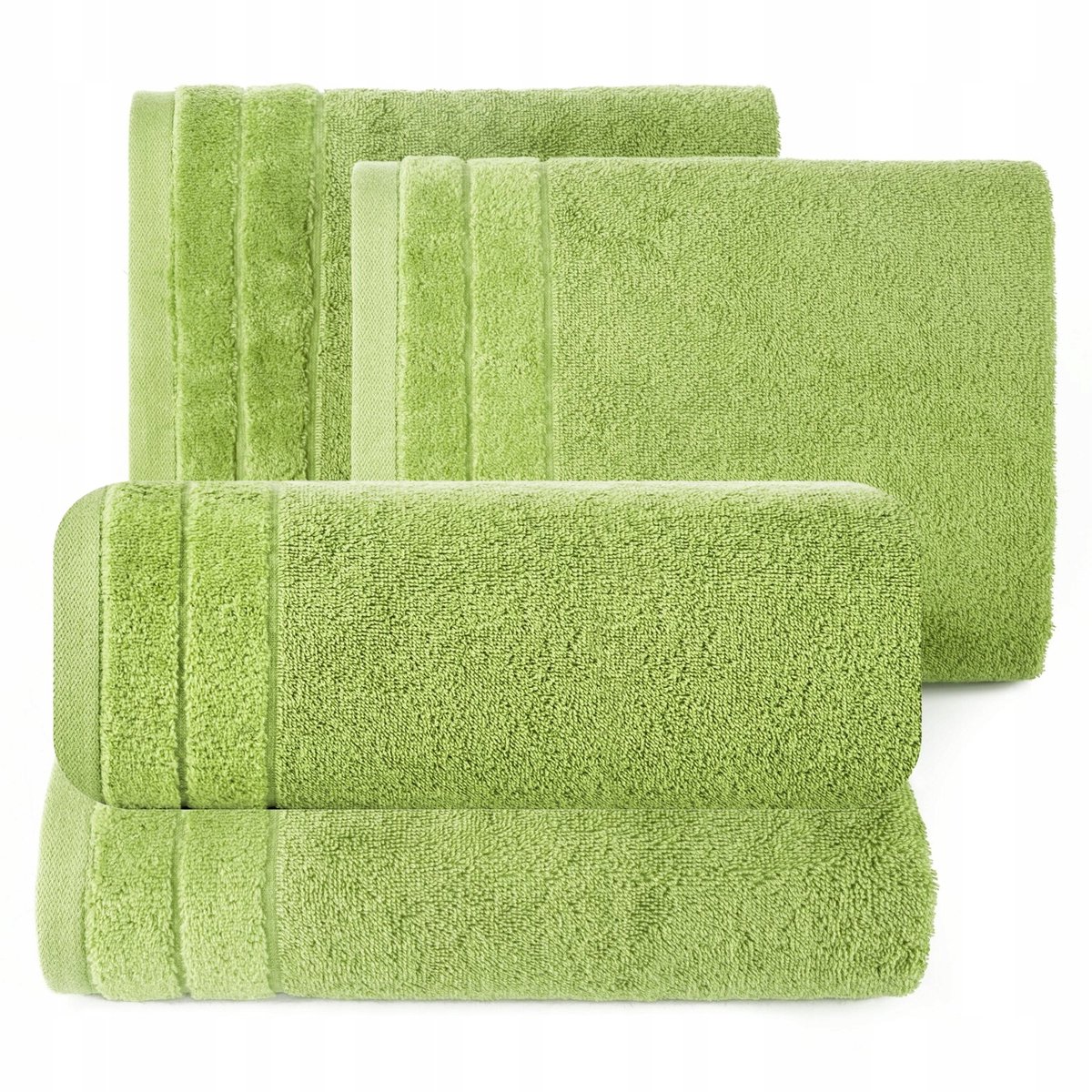 Olijfgroene Handdoekenset (2x 70x140cm + 2x 50x90cm) Katoen 500 GSM