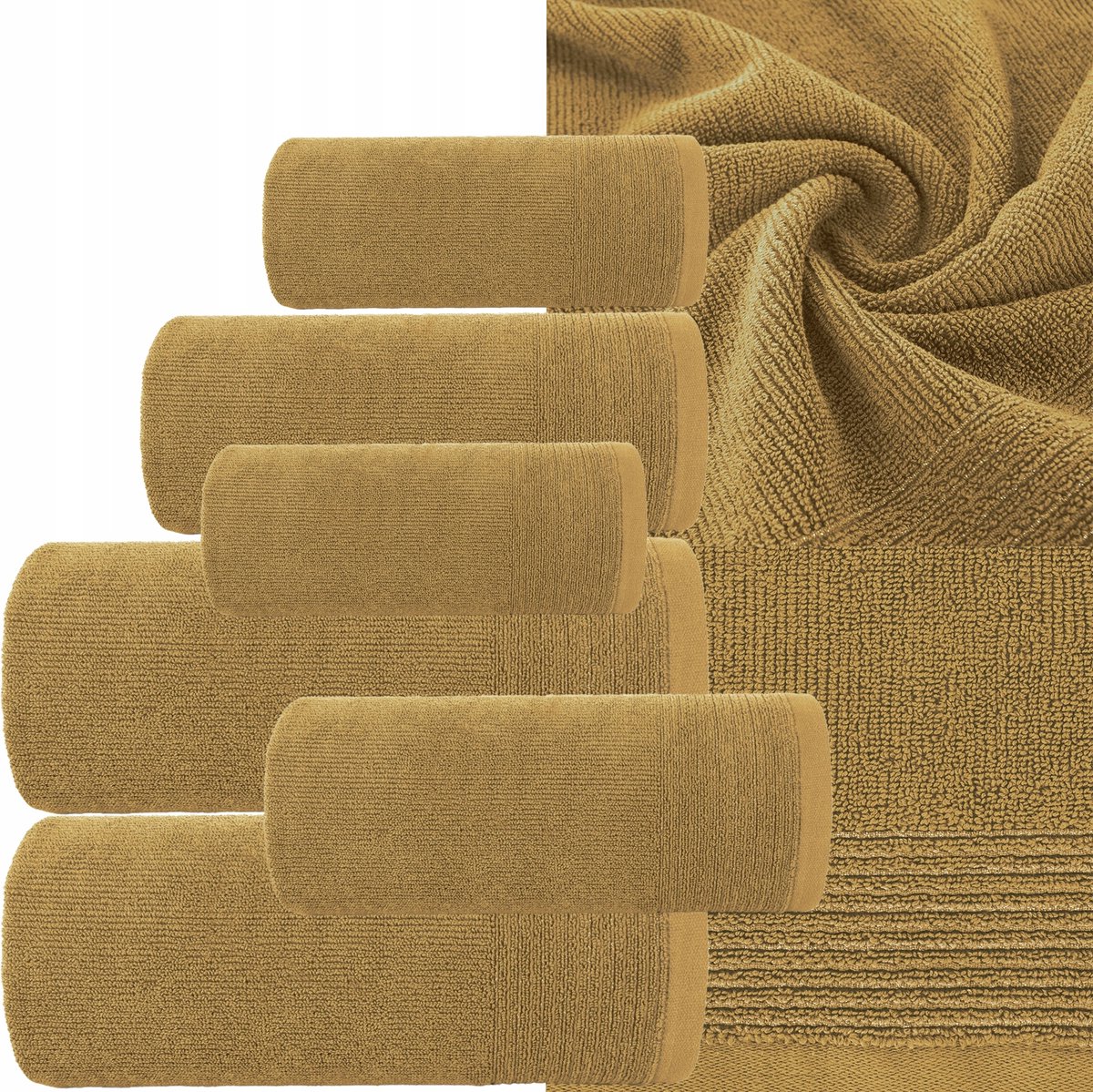 Luxe Katoenen Handdoek Set (6 stuks) - 500g/m² - Honingkleur