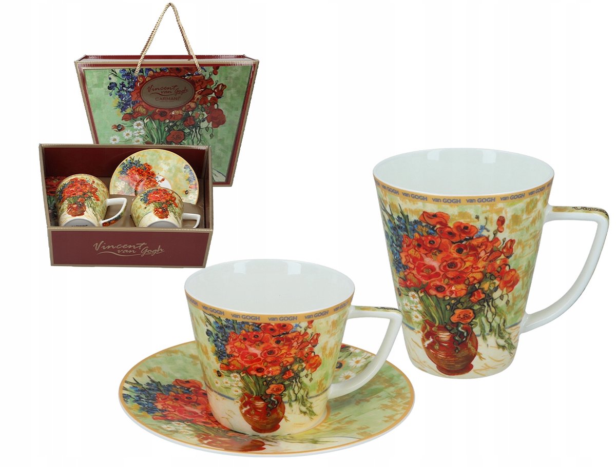 Van Gogh Mok & Kopje Set 'Korenbloemen' - Porselein