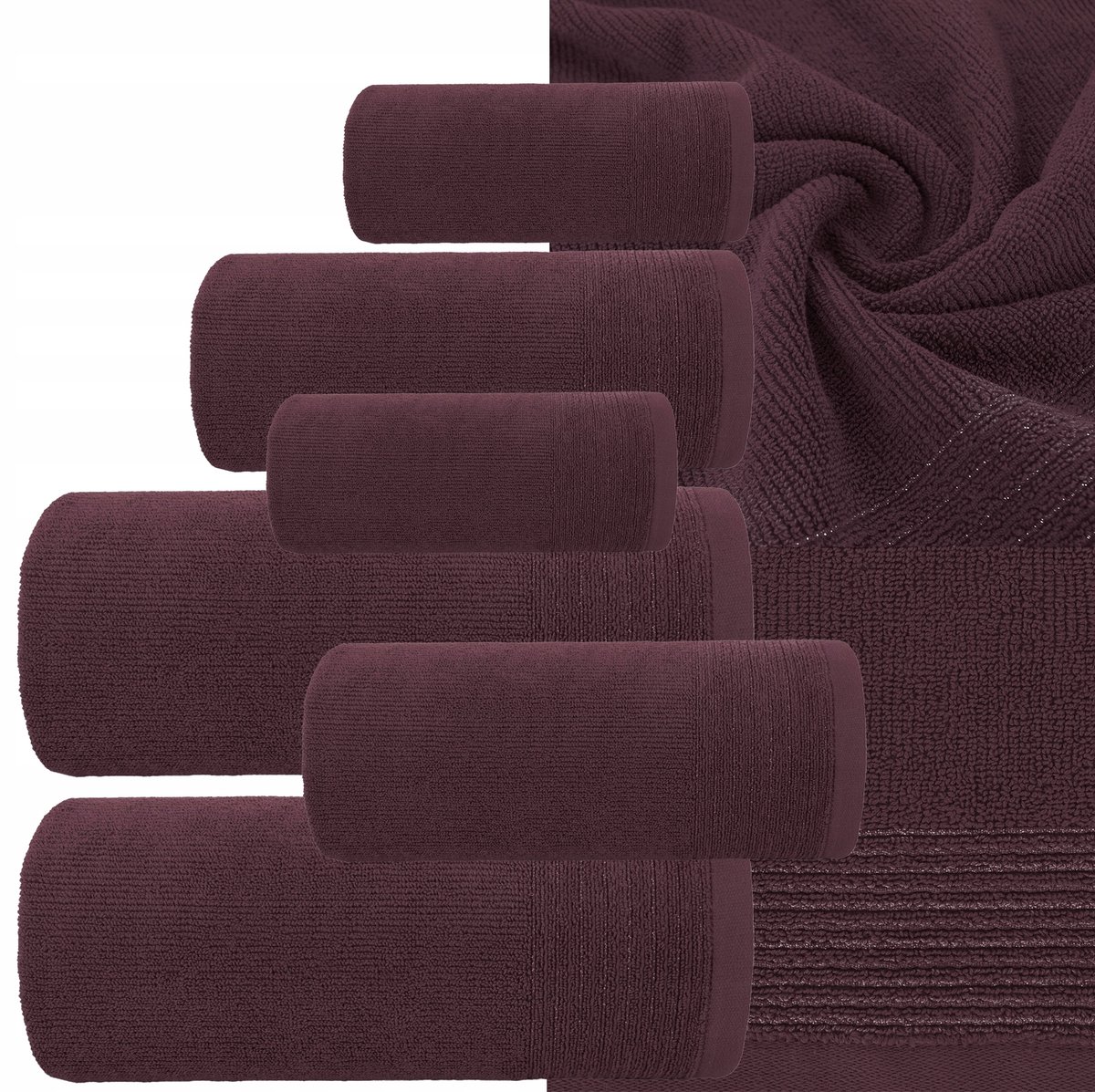Luxe Katoenen Handdoekenset 6 Delig - 500g/m² - Bordeaux Rood