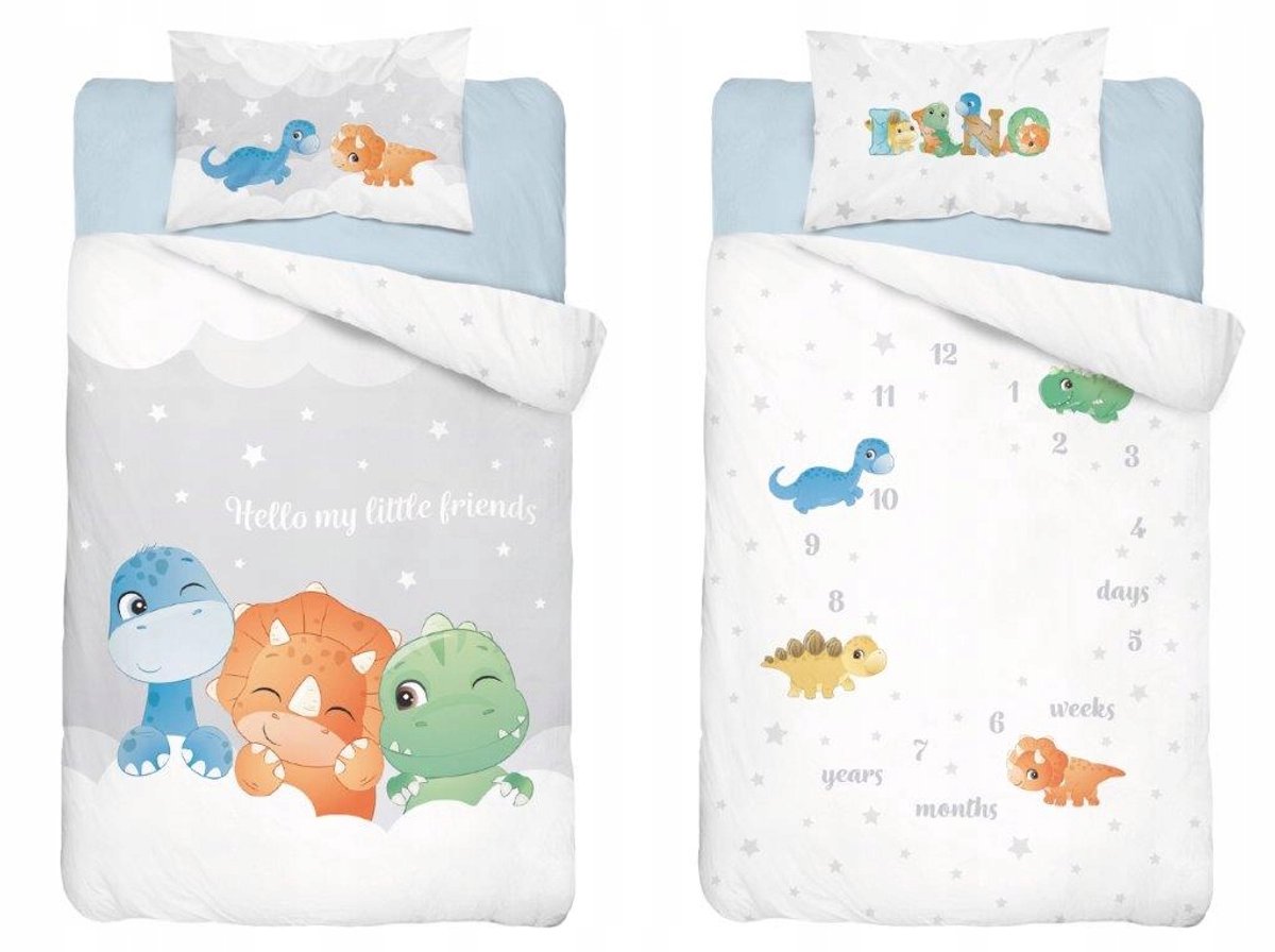 Kinderbeddengoed Dinosaurus 100x135 cm - Katoen met Ritz
