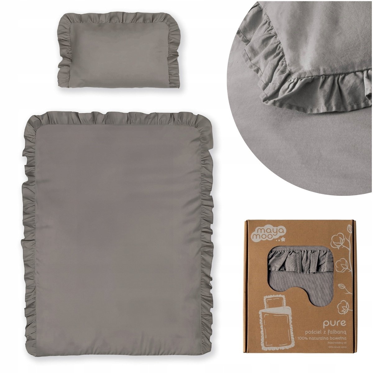 Maya Mo Kinderbeddengoed 100x135cm Katoen met Ruche