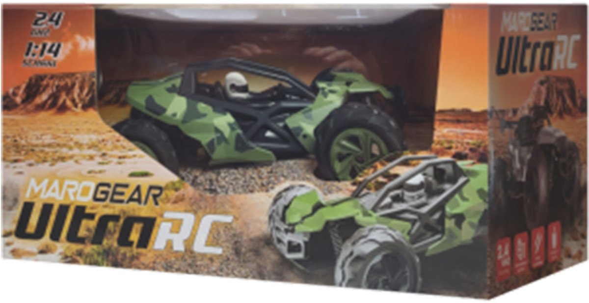 Marogear® UltraRC-X1 Bestuurbare Auto + Extra accu - Schaal 1:14 - RC Auto camo groen - RC Voertuig voor jongens en meisjes - Radiografisch bestuurbare auto voor binnen en buiten — afbeelding 6